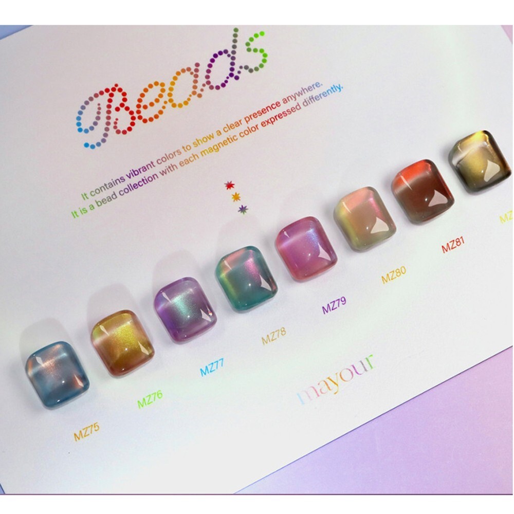 Mayour Beads Magnet Gel Nail Polish 10ml 8 Color K-Beauty