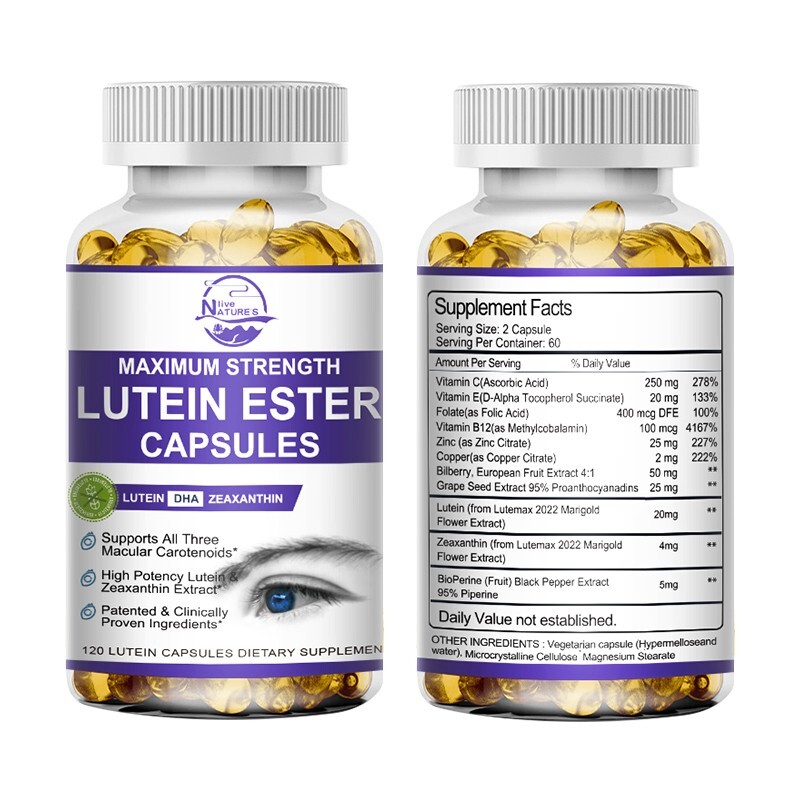 Eye Vitamins Lutein,Zeaxanthin,Bilberry Extract Relief Eye Strain,Vision Health