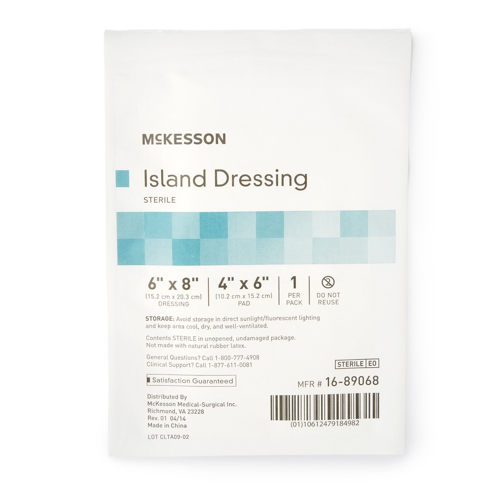 25 McKesson Adhesive Island Dressings Rectangle 6X8 Polypropylene Rayon 16-89068