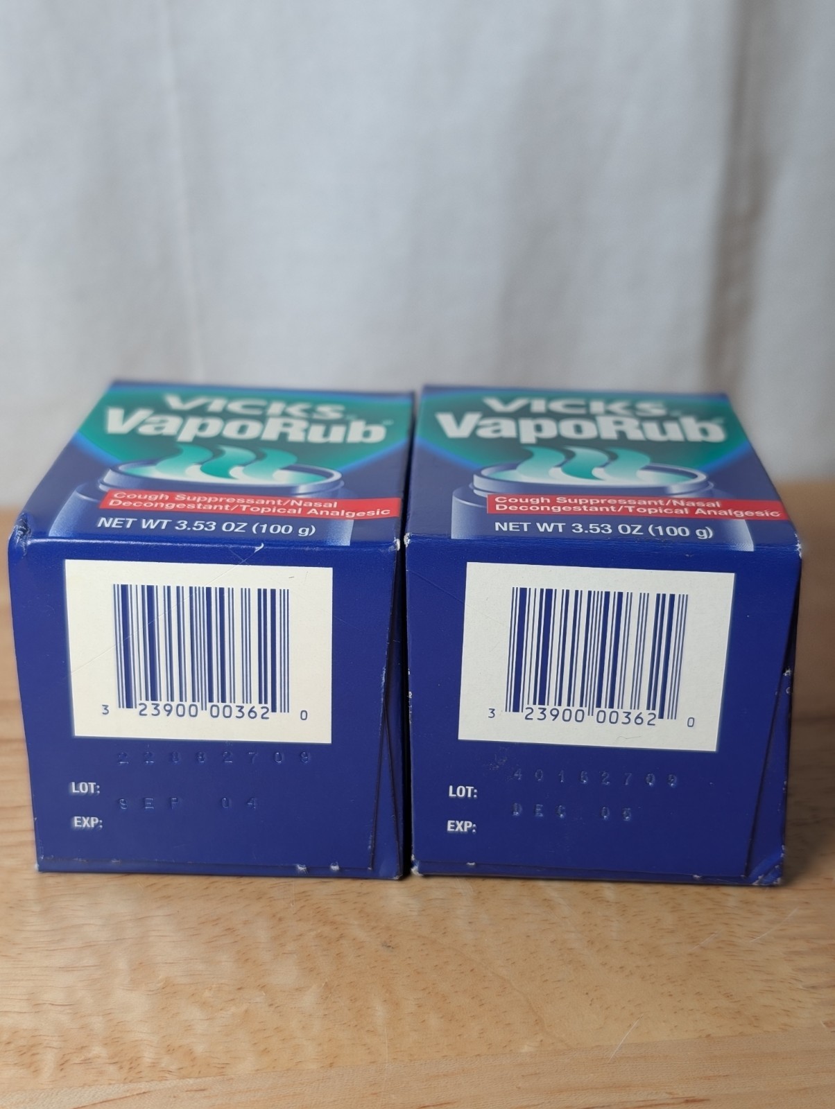 (2pks-3.53oz ea.) Vicks Vaporub Original Scent Ointment cough suppressant N.O.S.