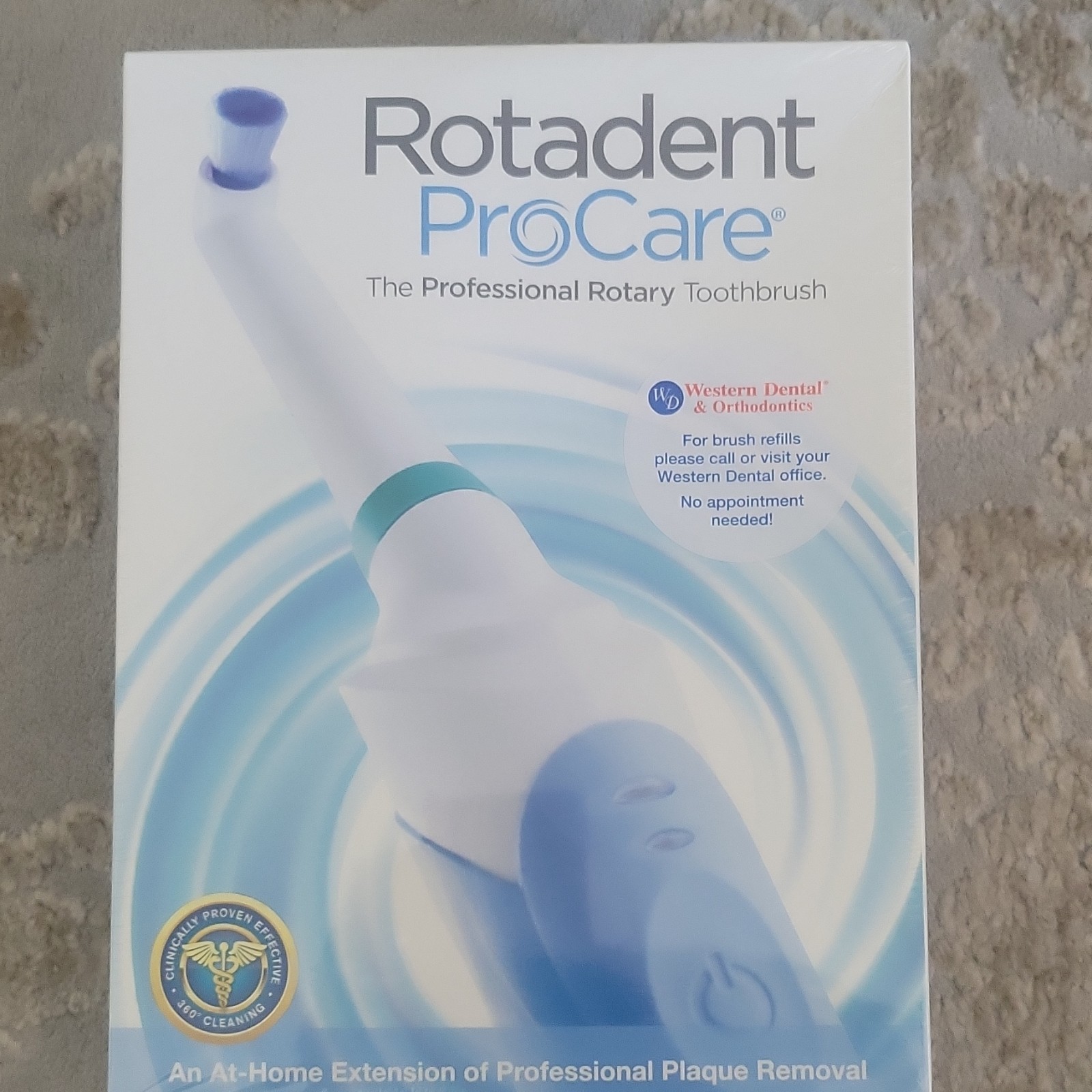 Rotadent ProCare Professional Rotating Electric Toothbrush, White & Blue