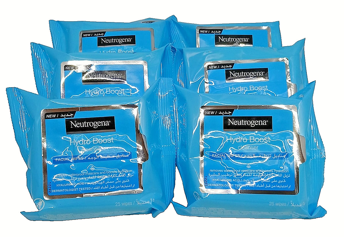 Neutrogena Hydro Boost Facial Wipes 6 PACK-BULK DEAL AMAZING PRICE!!!!!