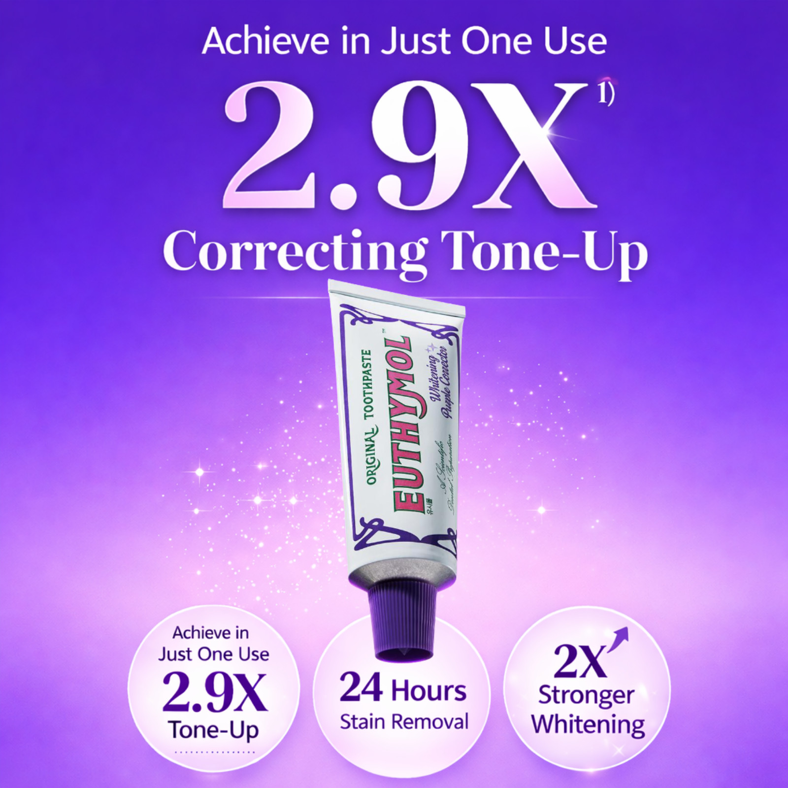 EUTHYMOL Whitening Purple Corrector Toothpaste 106g Fluoride Fresh Breath