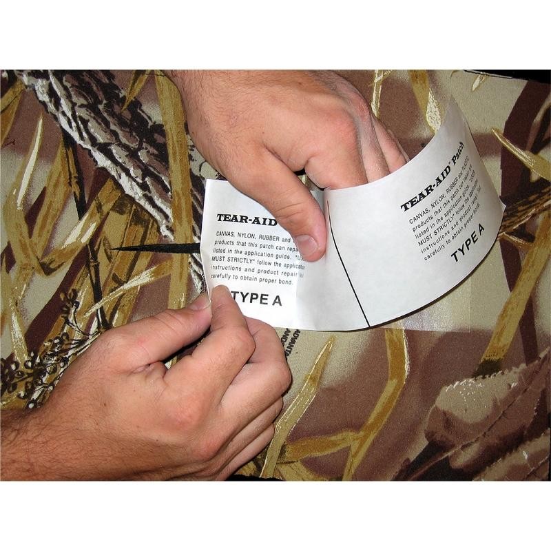 TEAR-AID Fabric Repair Kit, Type A Clear Patch for Canvas, Fiberglass, Leather,