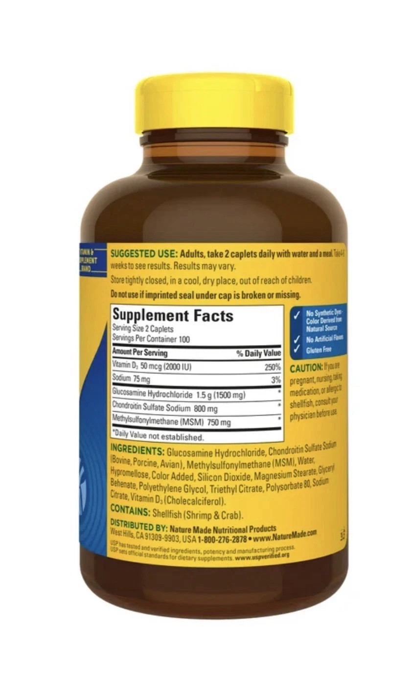 Nature Made Triple Flex Triple Strength + D3 200 Caplets Joint Support
