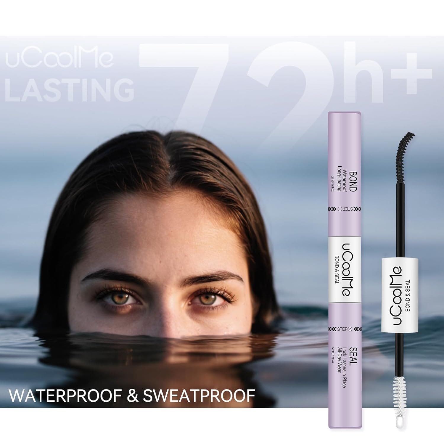Ucoolme Lash Bond and Seal Waterproof 10ML for Lash Clusters 144Hours Superstron