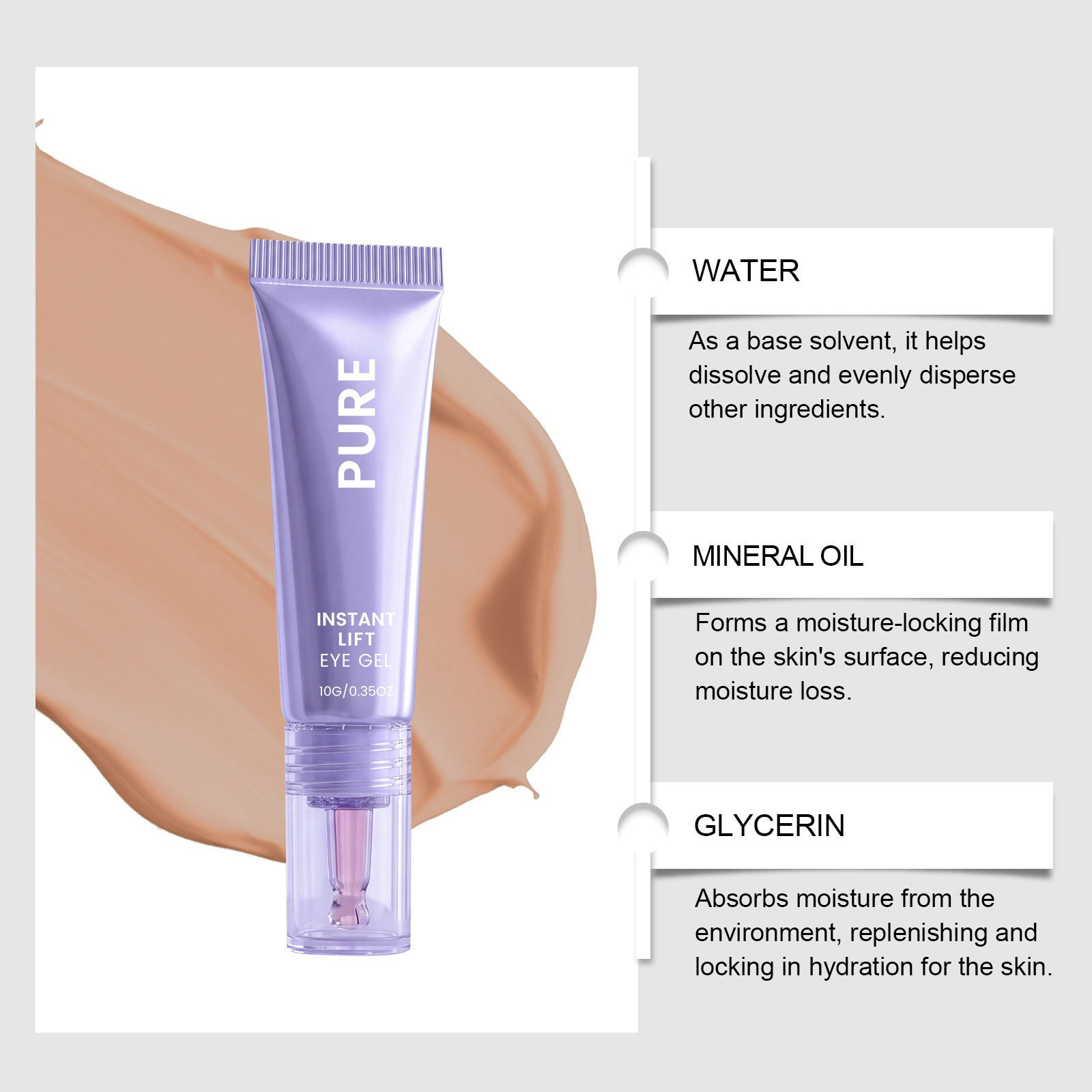 NEW! GOPURE Instant Lift Eye Gel – For Puffiness & Bags, Fine Lines 0.34 Oz NIB1