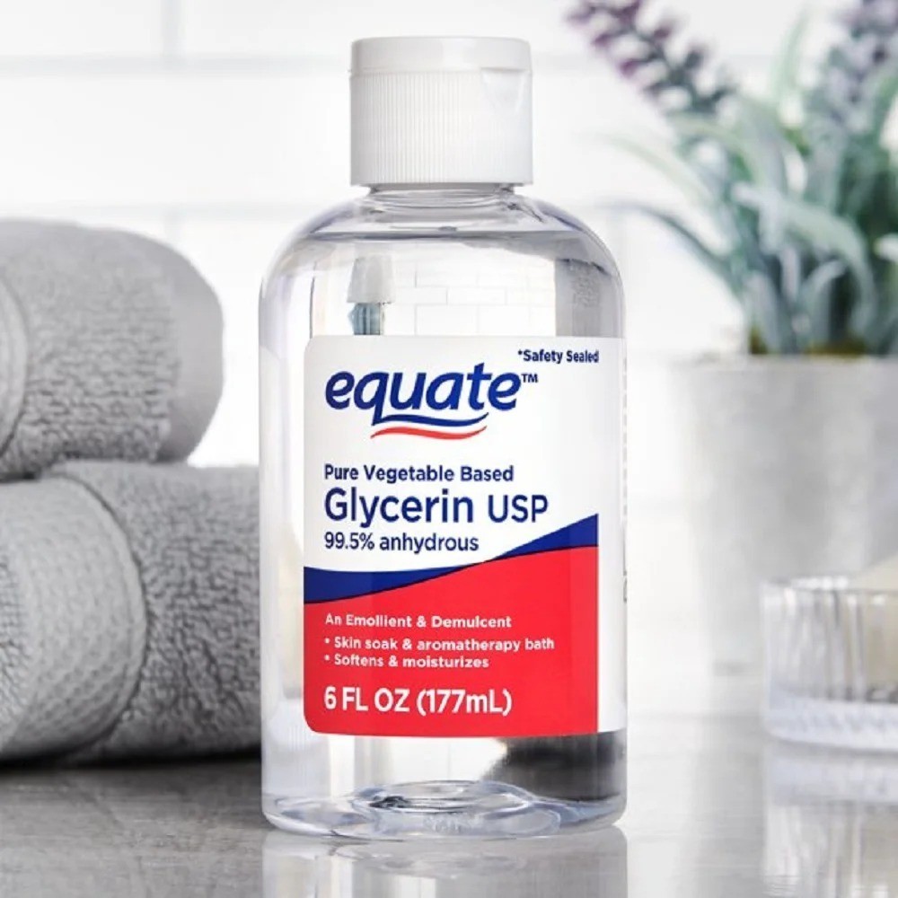 EQUATE PURE VEGETABLE BASED GLYCERIN USP 99.5% ANHYDROUS 6.oz , 2 Pack