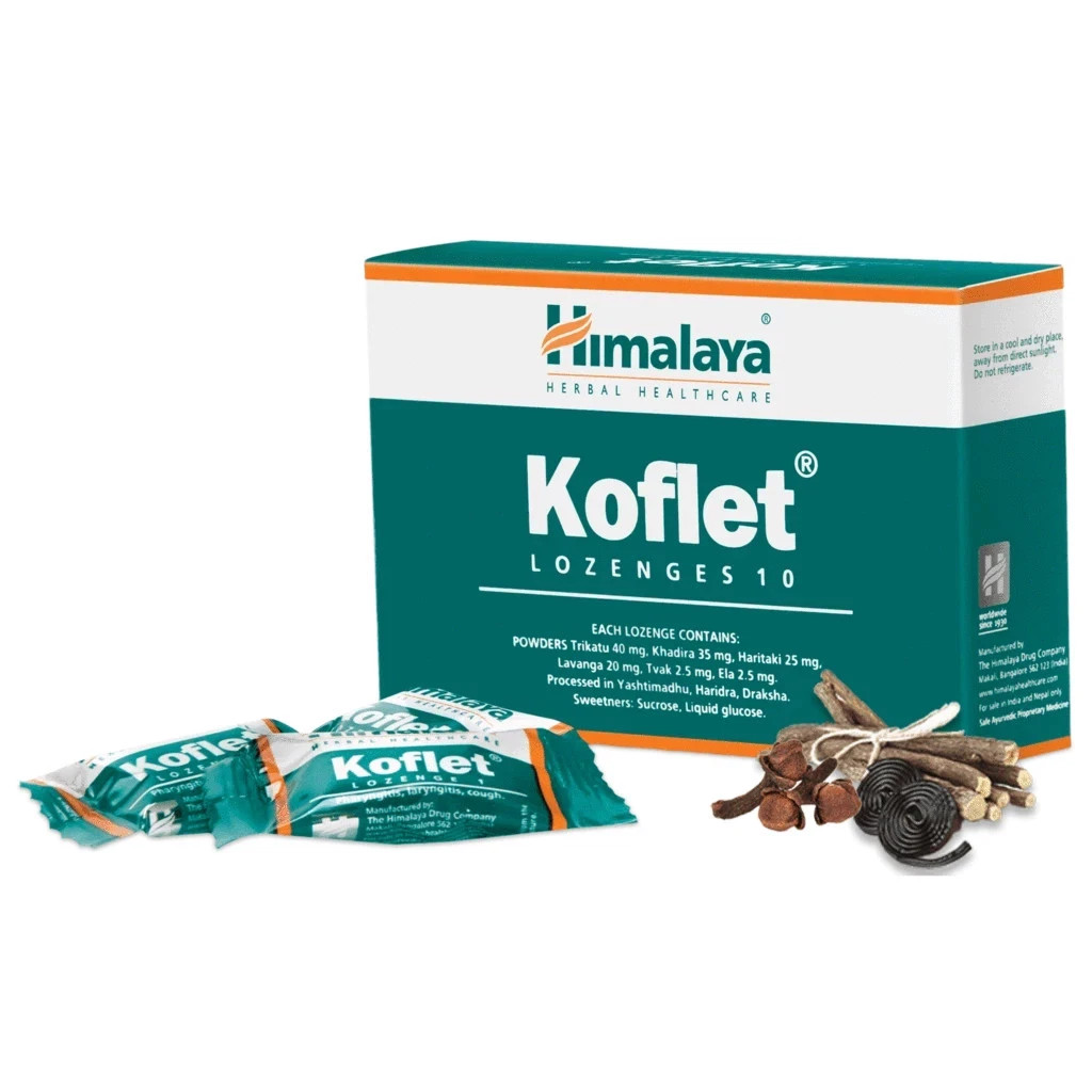 Himalaya KOFLET Lozenges Natural For Cough Relief With Long Expiry – 10 Pcs.