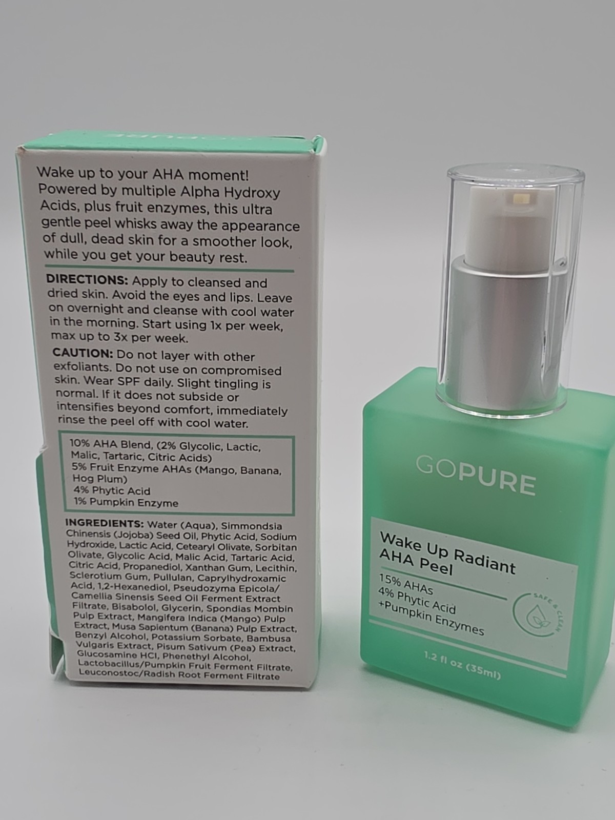 NEW Go Pure Wake Up Radiant AHA Peel 1.2 Oz Full Size Exp. 8/2026