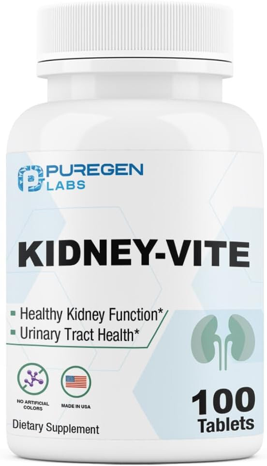 Puregen Labs Kidney-Vite | Premier Kidney, Renal Support 100 Tablets 1 pk