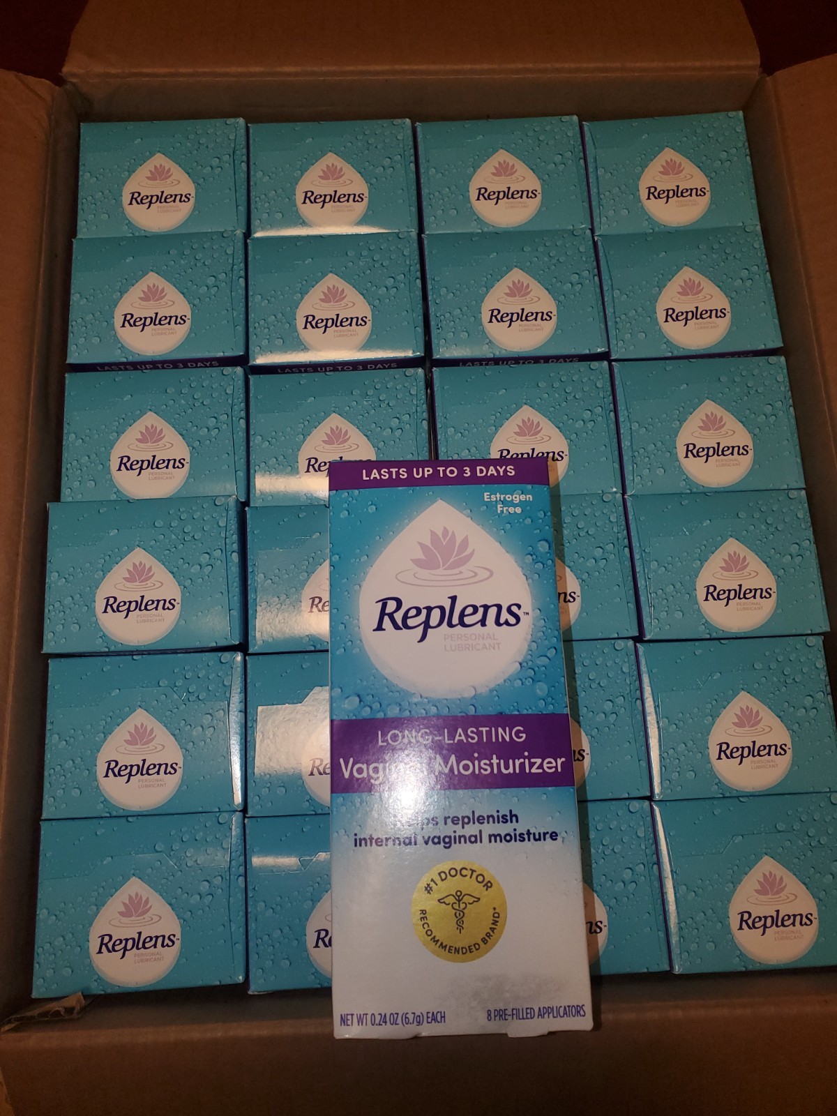 Replens Long Lasting Vaginal Moisturizer 8 Prefilled Applicators 24 Boxes
