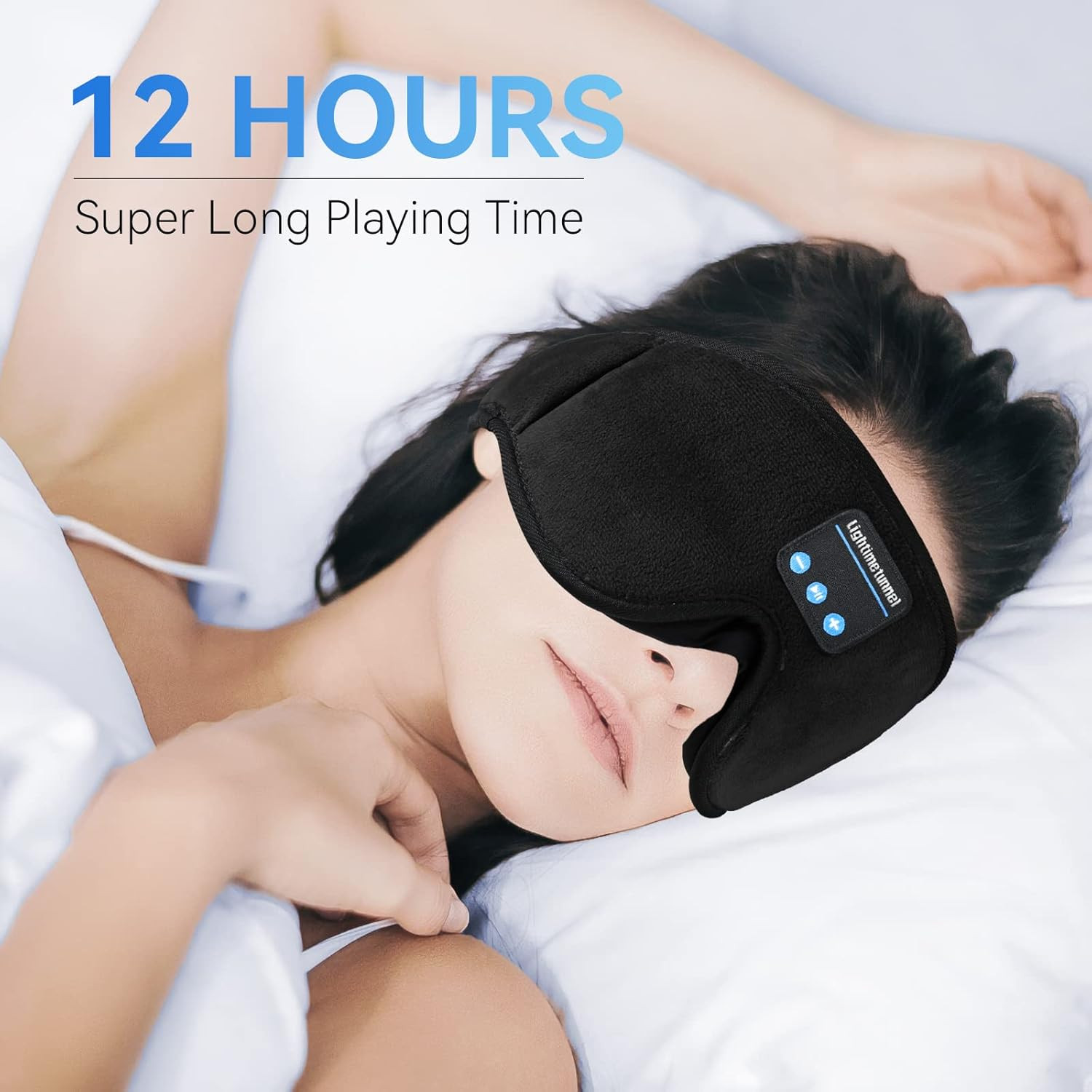 Sleep Headphones, Bluetooth 5.0 Wireless 3D Eye Mask, Lightimetunnel Washable Sl