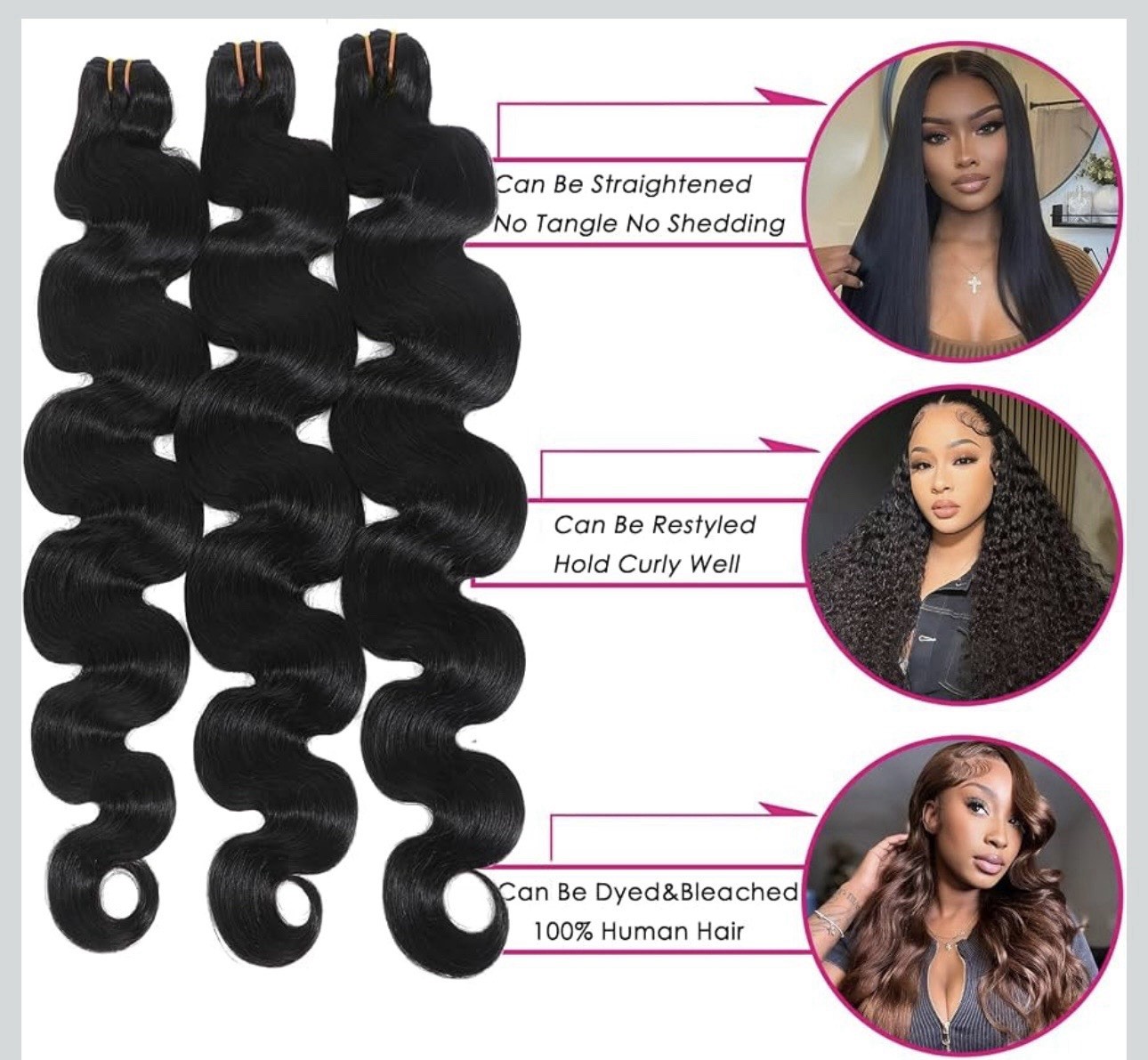 Human Hair Bundles 3 Packet 14 Inch. Quality; Silky And Soft ,Full Density