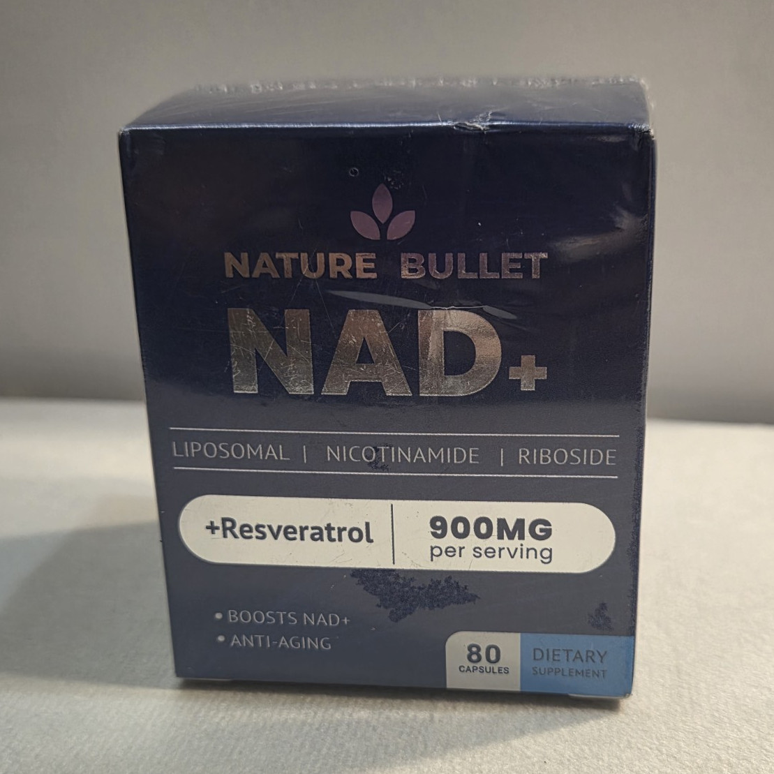 Nature Bullet NAD+ Nicotinamide Riboside + Resveratrol 900mg 80 Caps GF