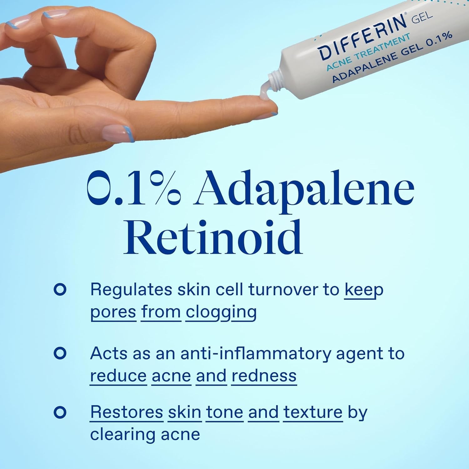 Acne Treatment Gel, 30 Day Supply, Retinoid Treatment for Face with 0.1% Adapale