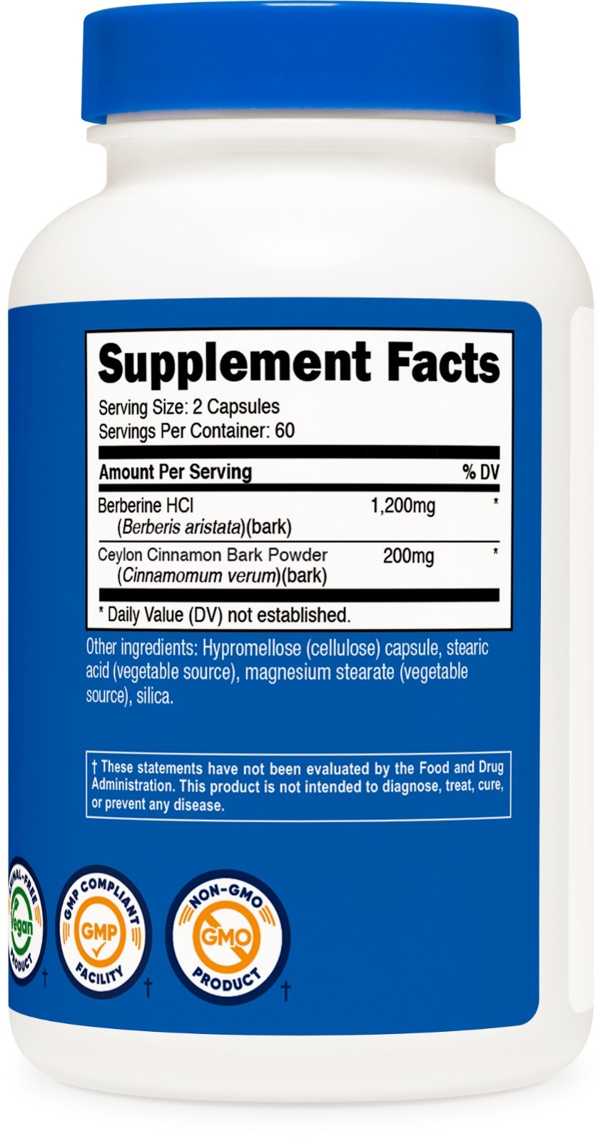 Nutricost Berberine HCl with Ceylon Cinnamon Capsules (120 Count) – Vegan