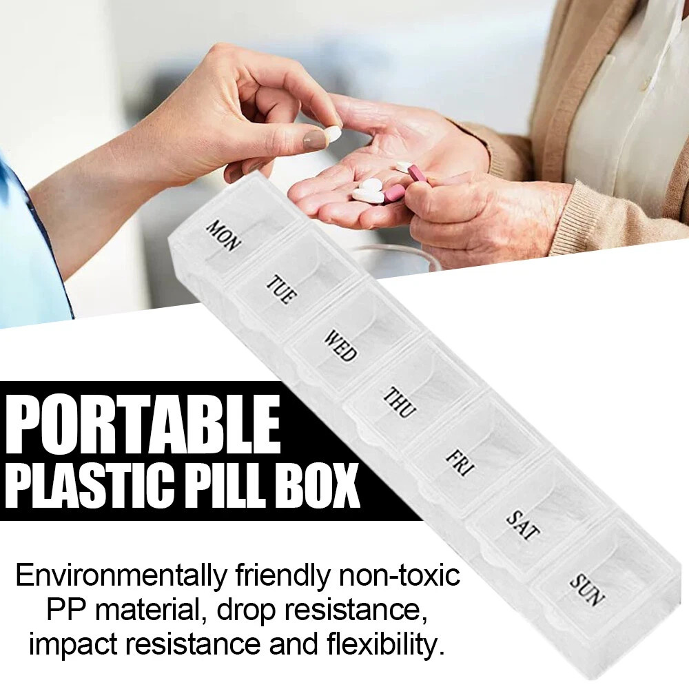 7 DAY PILL BOX MEDICINE TABLET DISPENSER ORGANISER STORAGE CASE WEEKLY US