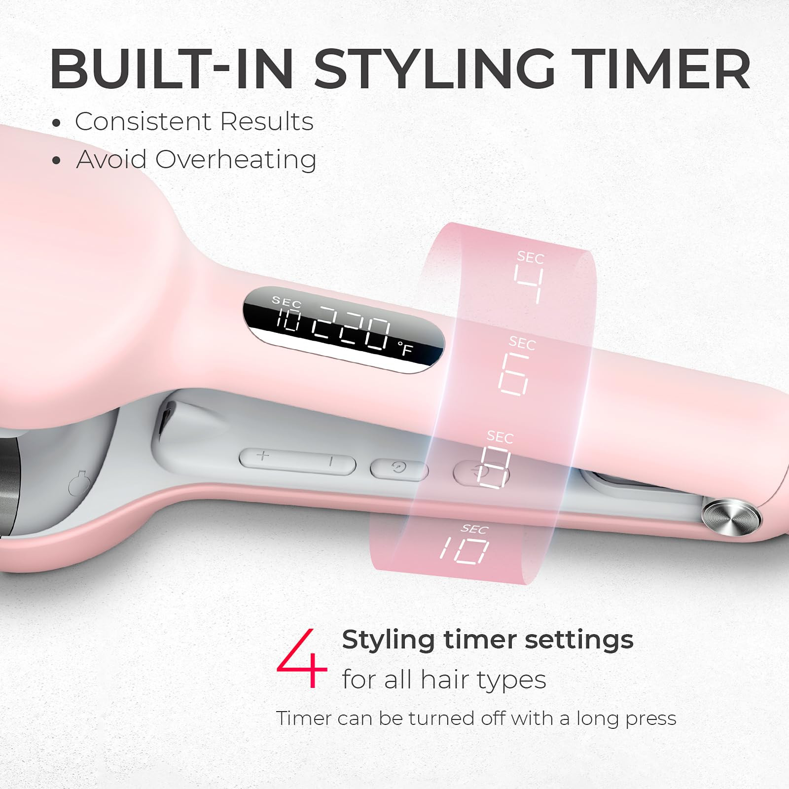 Curling Iron Hair Crimper Waver – ROVY Beach Waves Curling Wand, Ionic Deep W…