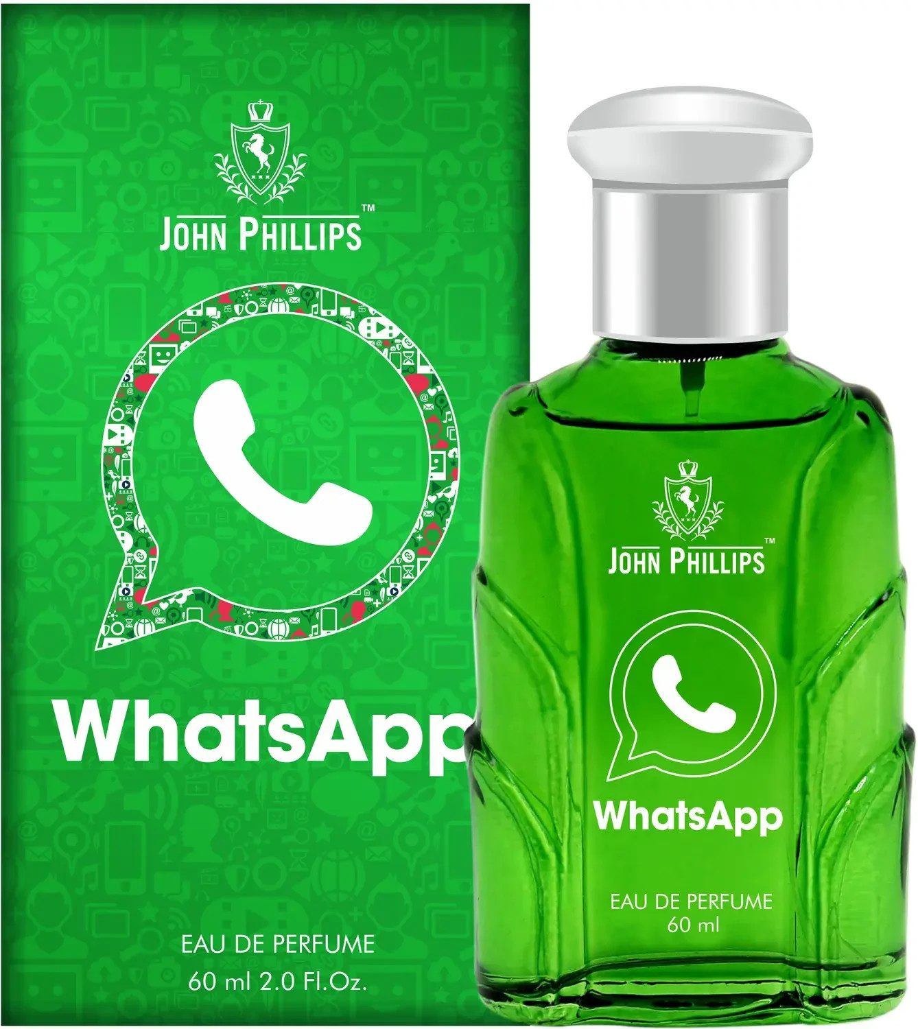JOHN PHILLIPS Whatsapp Eua De Long-Lasting Perfume for Men (60ml) Pack of 1