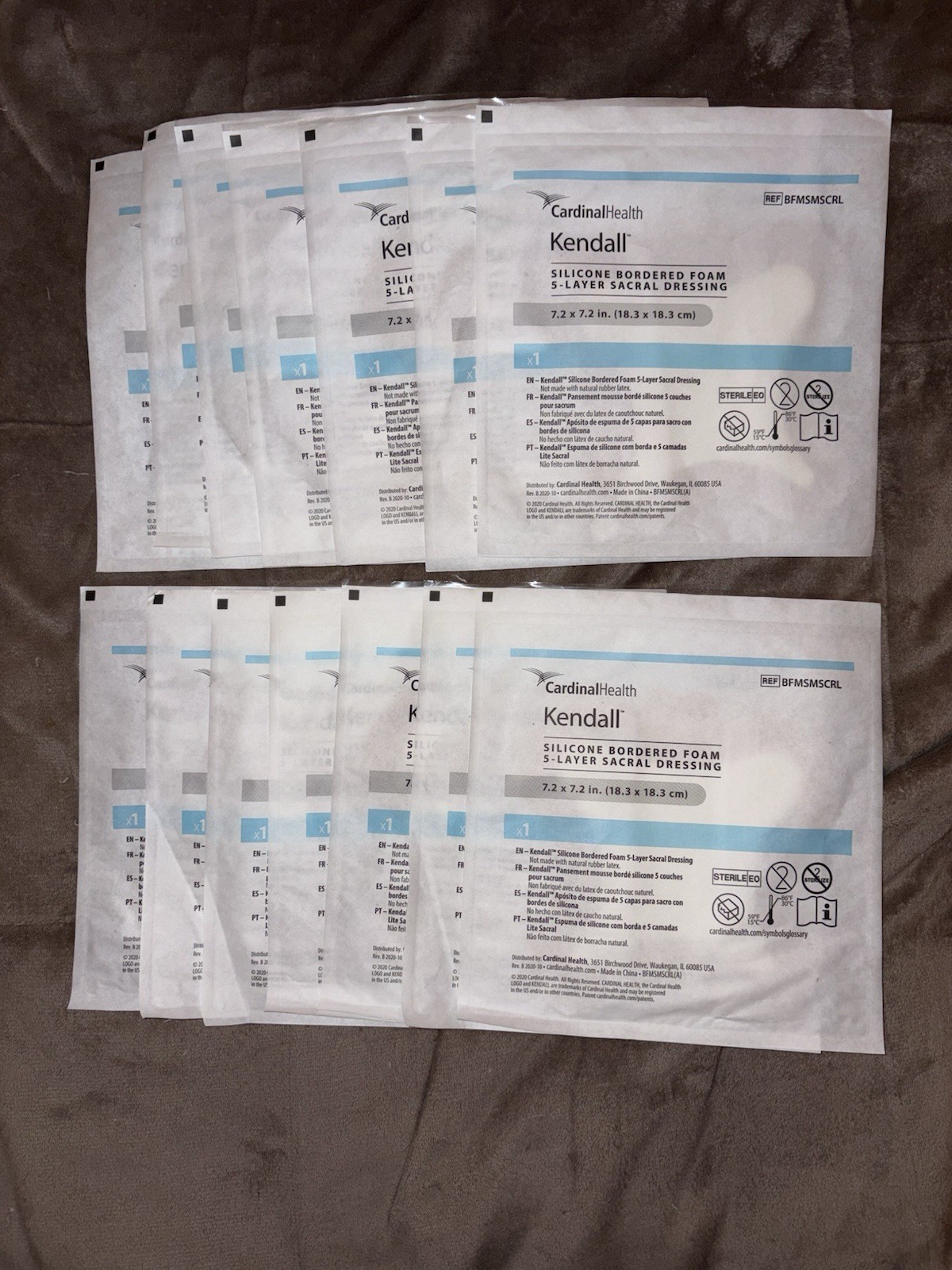 Lot of 14 Cardinal Health Kendall Foam Dressings – 7.2×7.2″ – Exp 09/2024