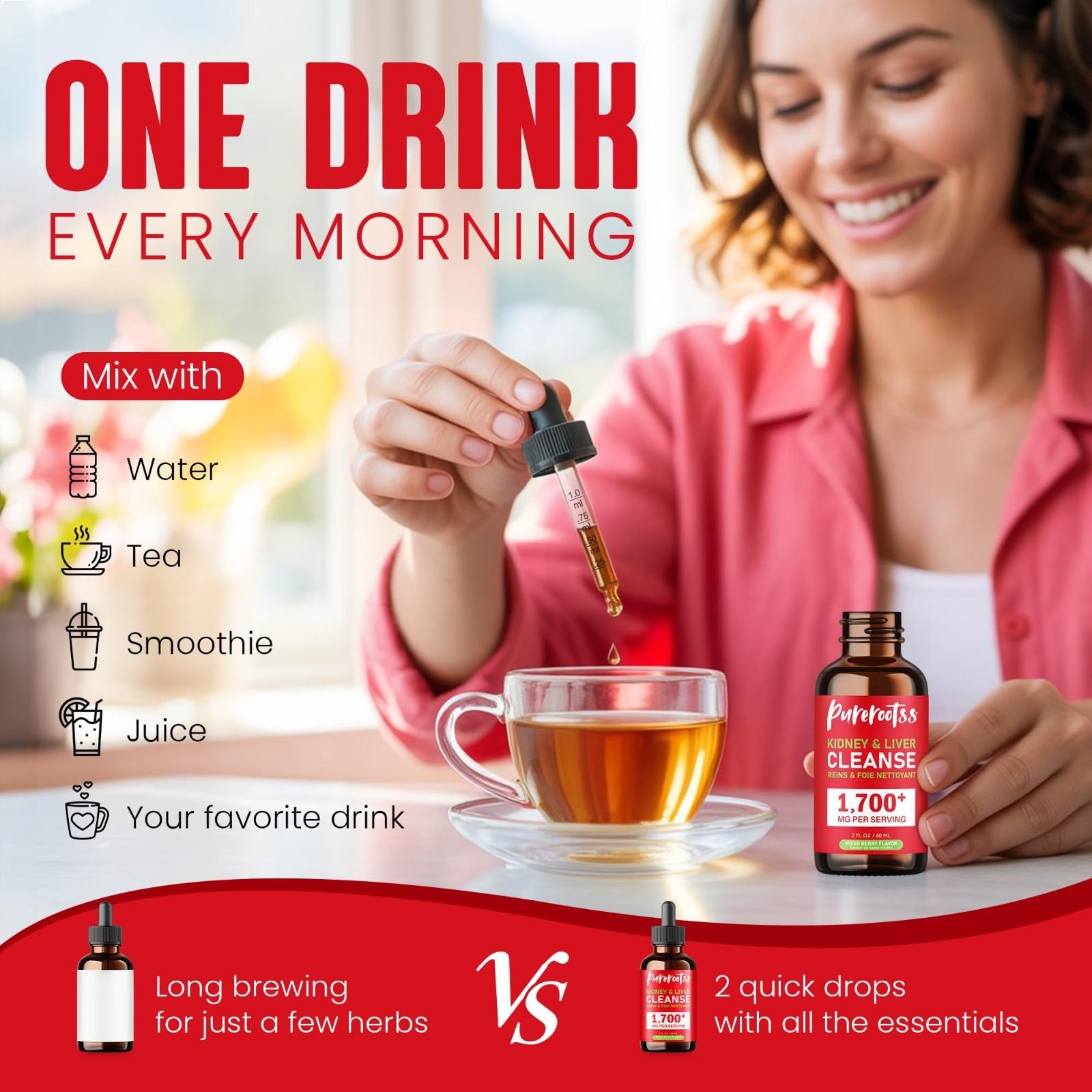 Kidney Cleanse Detox Drops Pack – Chanca Piedra, Cranberry & Milk Thistle – Live