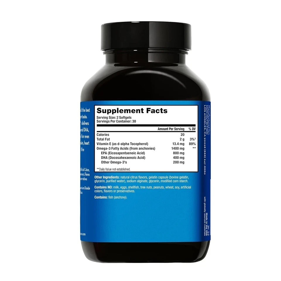 HUM OMG! Omega The Great – Triple Omega 3 Fish Oil (60-Count) Free Shipping US