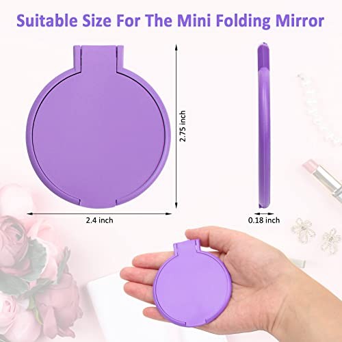 Pcs Mini Folding Mirror Round Compact, 2.4 in Small Portable Travel Makeup 12