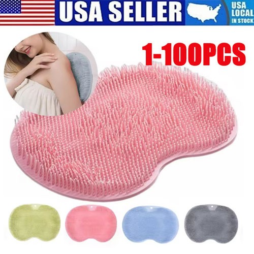 Shower Foot Back Scrubber Massage Pad Body Bath Soft Brush Mat Cleaning Bath