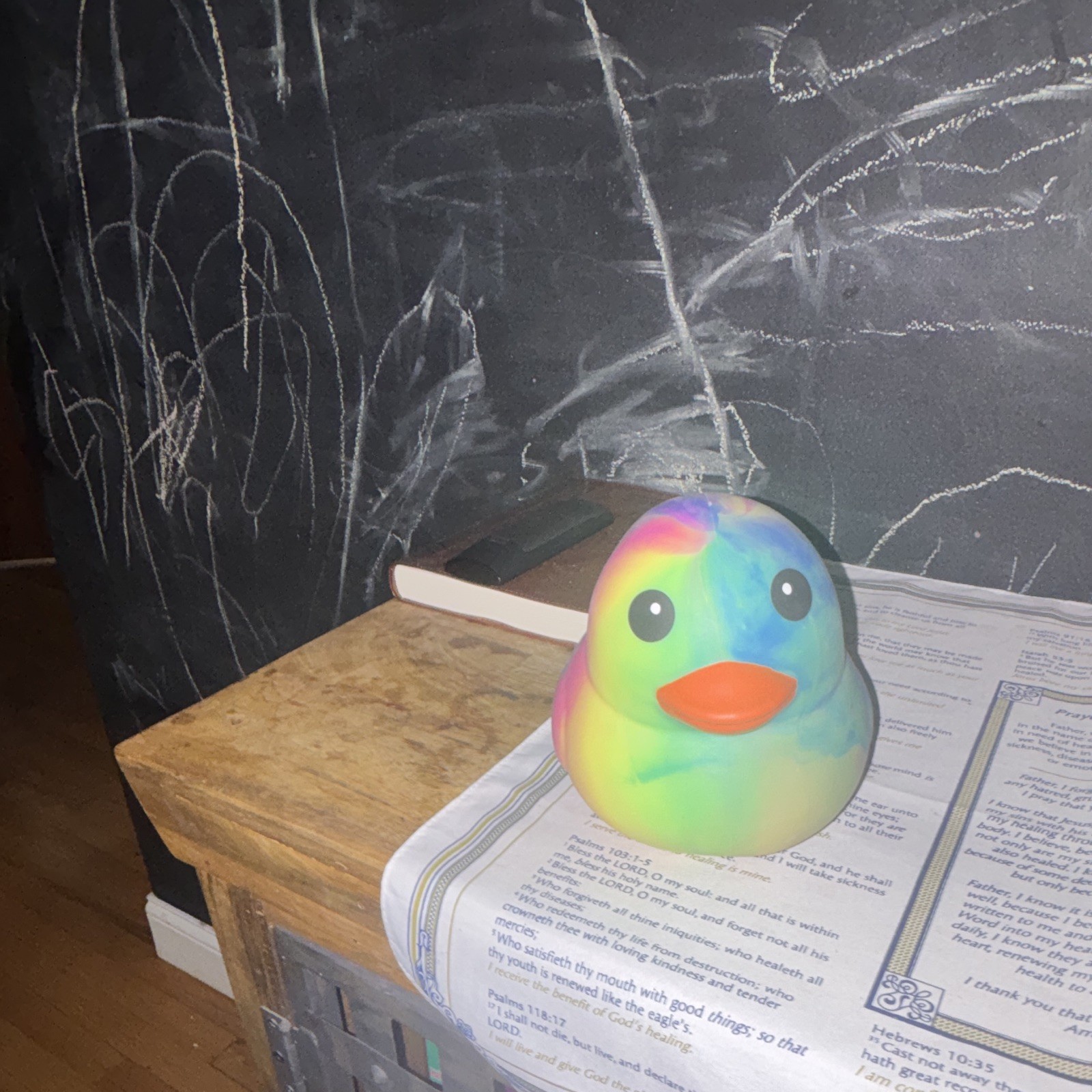 Multicolor Duck Squeeze Ball Stress Reliever Toy, Squeezable Tie-Dye, Lot of 3