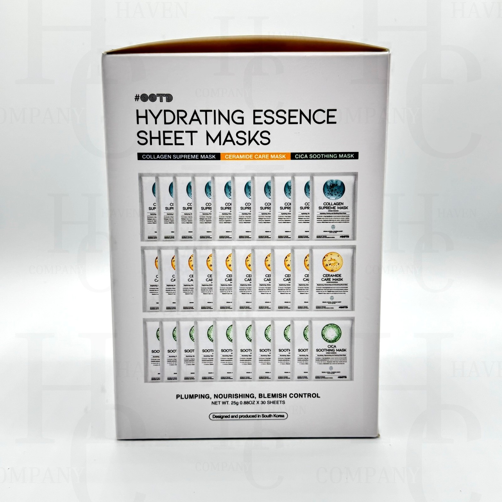 Authentic: 30-Pack Korea Full Face Facial Masks Hydrating Firming Soothing Skin