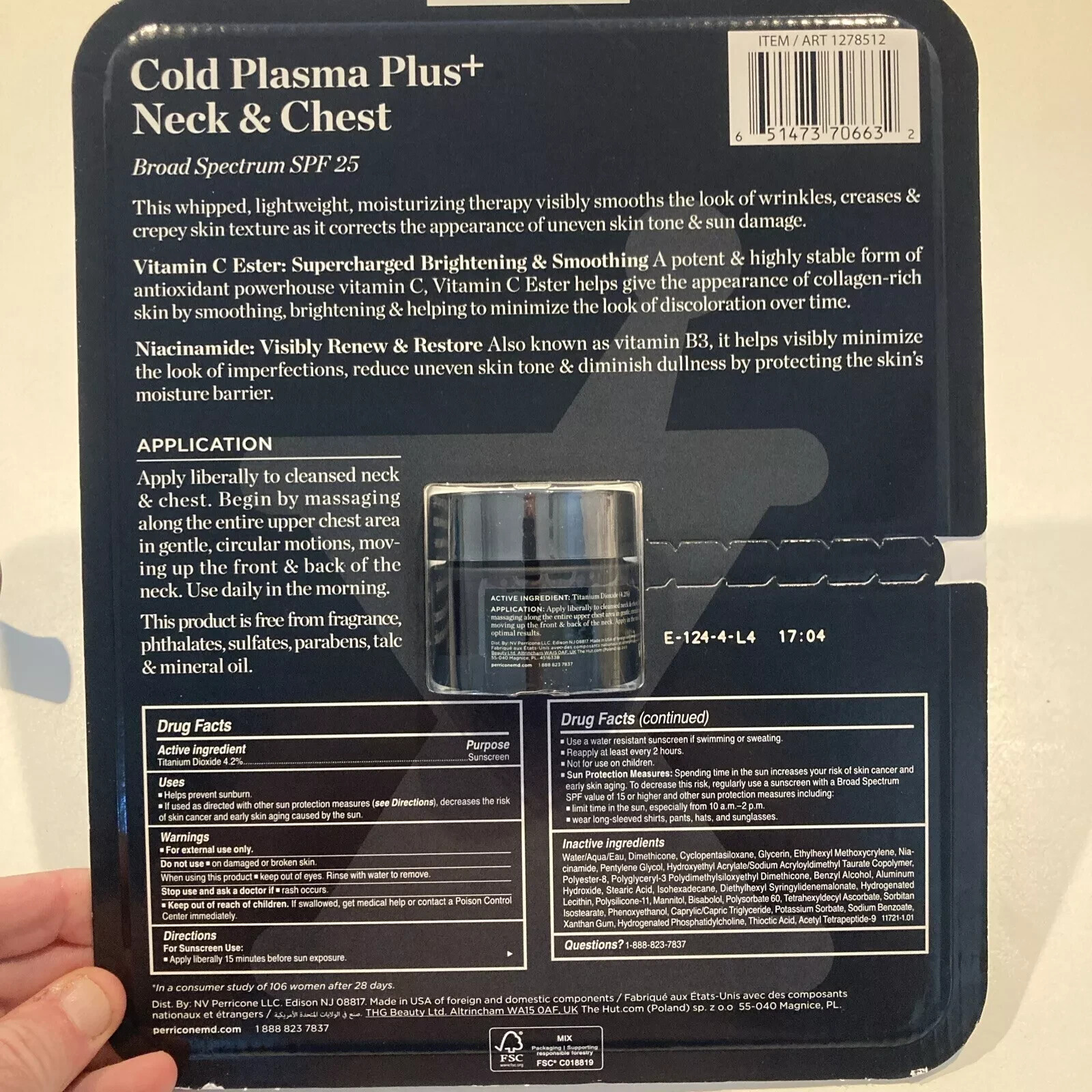 NEW Perricone MD Cold Plasma Plus+ Neck & Chest Broad Spectrum SPF 25 AUTHENTIC*