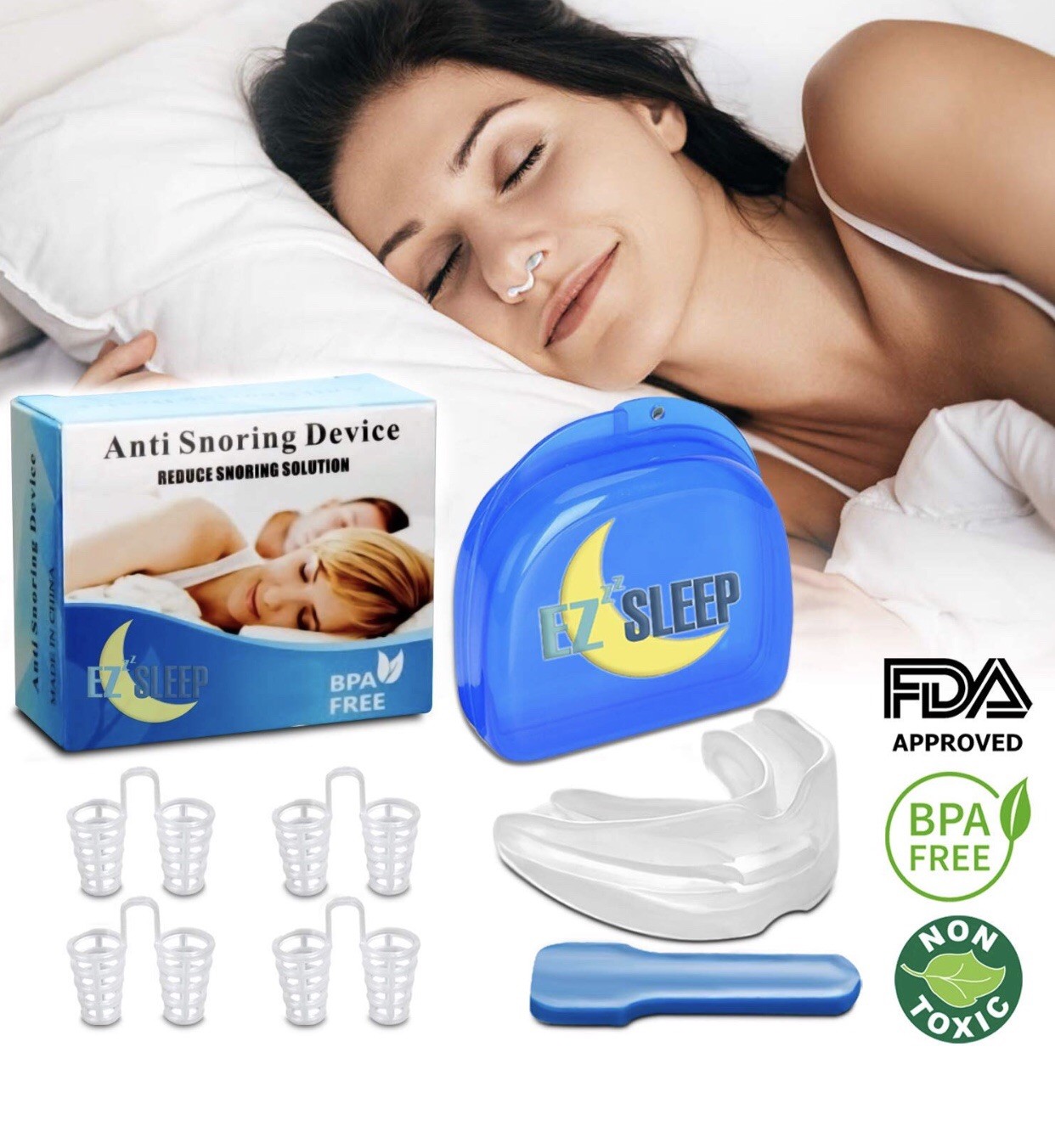 Nose Dilators Vents Snoring Mouthguard Anti Snore Mouthpiece Sleep Relief