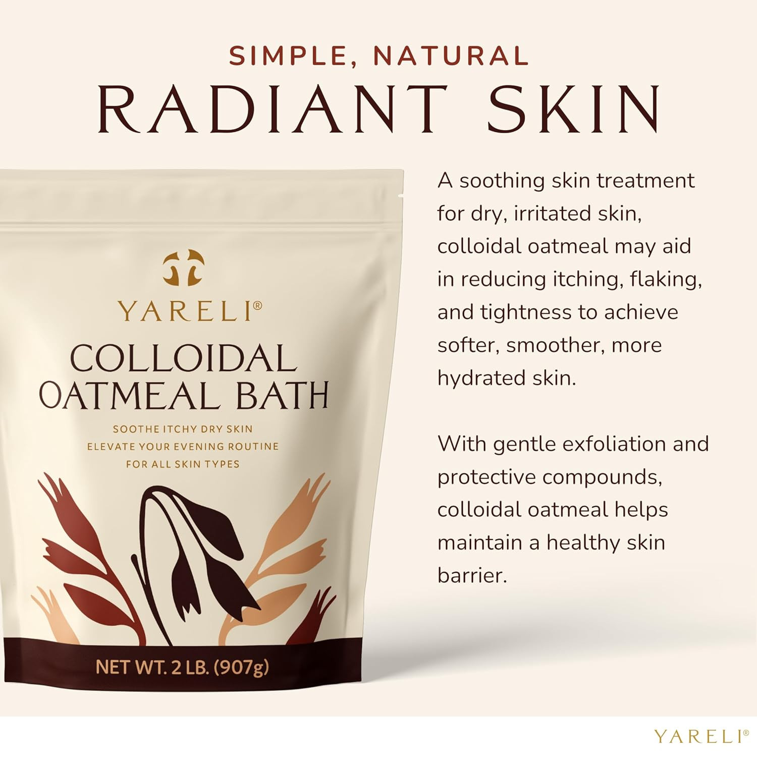 New Colloidal Oatmeal 2Lb (32Oz) Bath Powder For Dry Skin For All Ages New