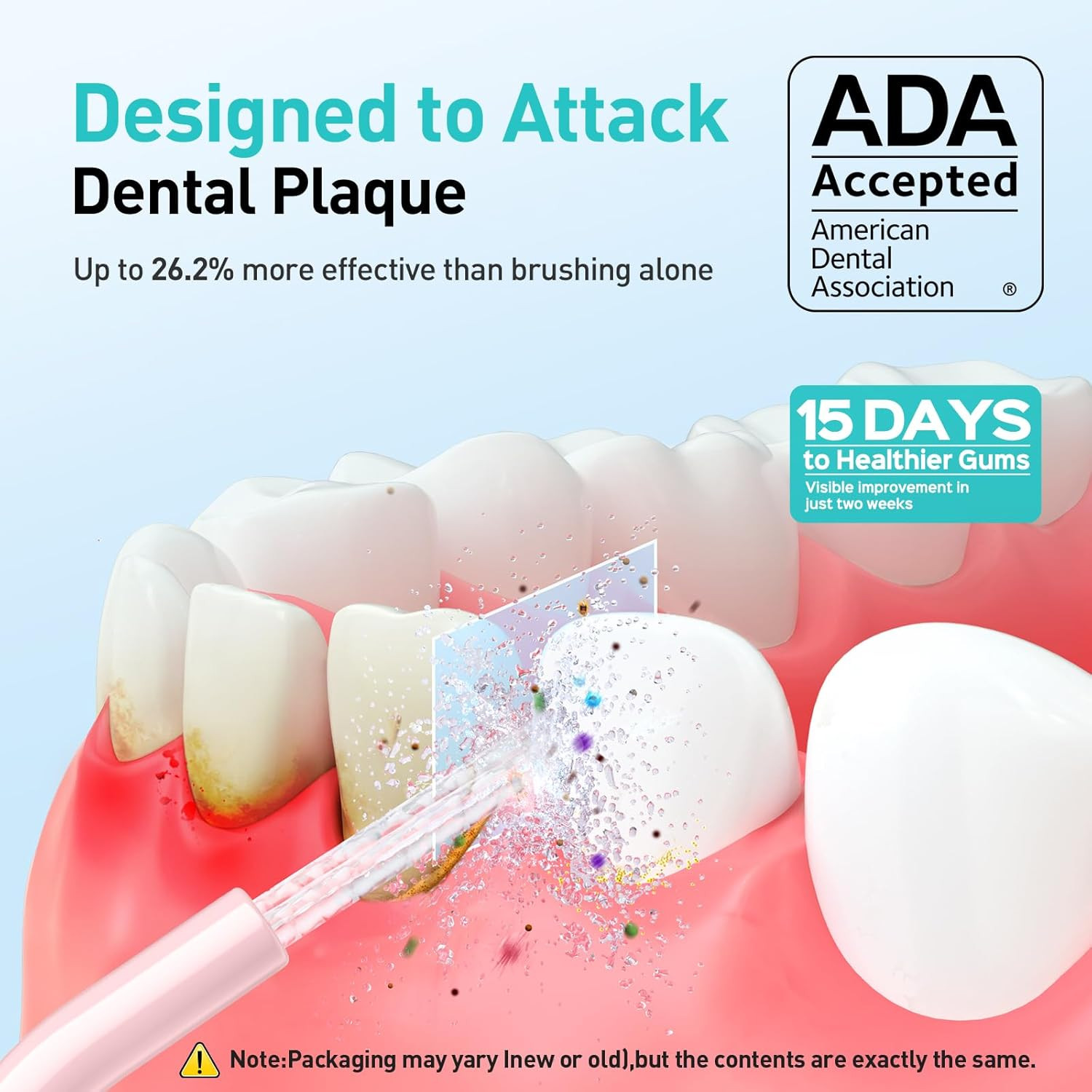 COSLUS Water Dental Flosser Teeth Pick C20: ADA Accepted, Portable Cordless Oral