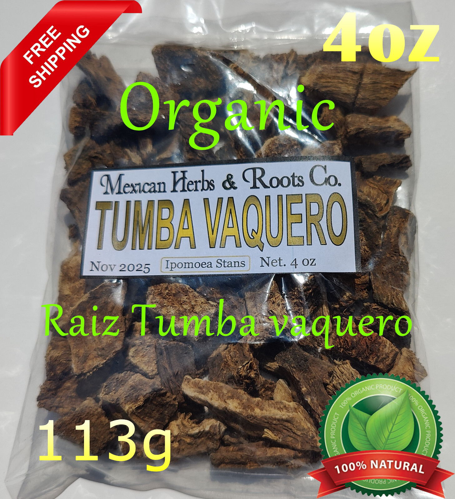 4oz Tumbavaquero,Tumba vaquero raiz, white turpeth root, tumbavaquero hierba/te