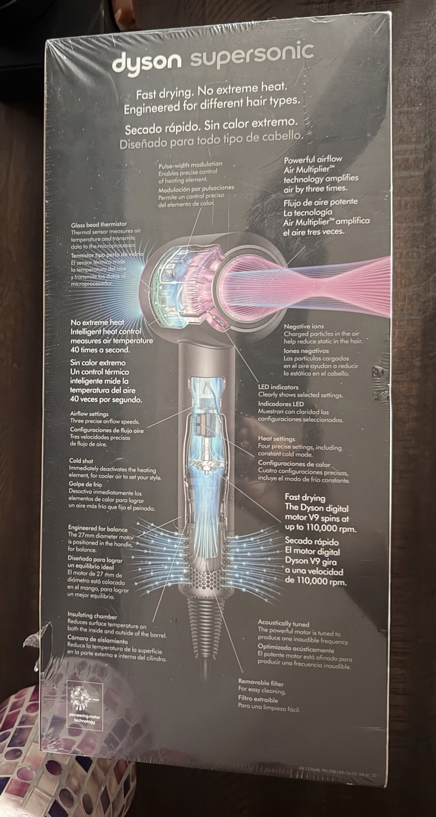 Dyson Supersonic Hair Dryer Nickel/Copper w/ Diffuser Attachments 1600W