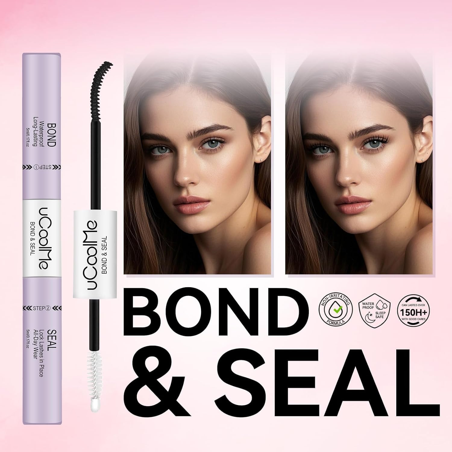Ucoolme Lash Bond and Seal Waterproof 10ML for Lash Clusters 144Hours Superstron