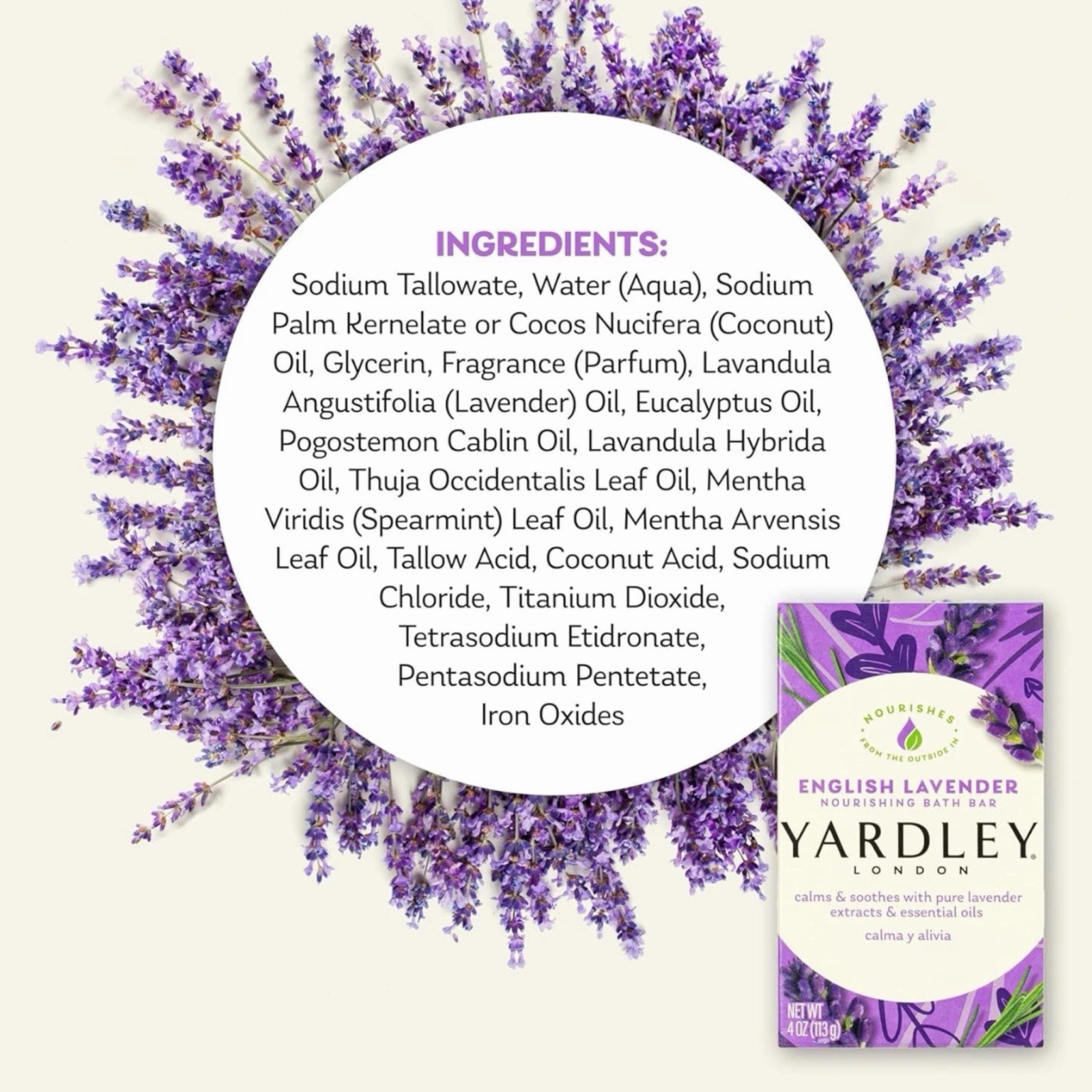 Yardley Nourishing Bath Bar Soap English Lavender 2 Pack 4 Ounces New Sealed