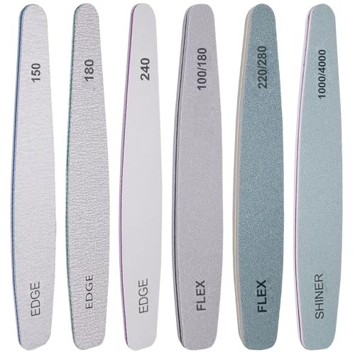 Nail File and Buffer Set, 6 Pcs Professional Nail 6 Pcs Diamond Nail File Set