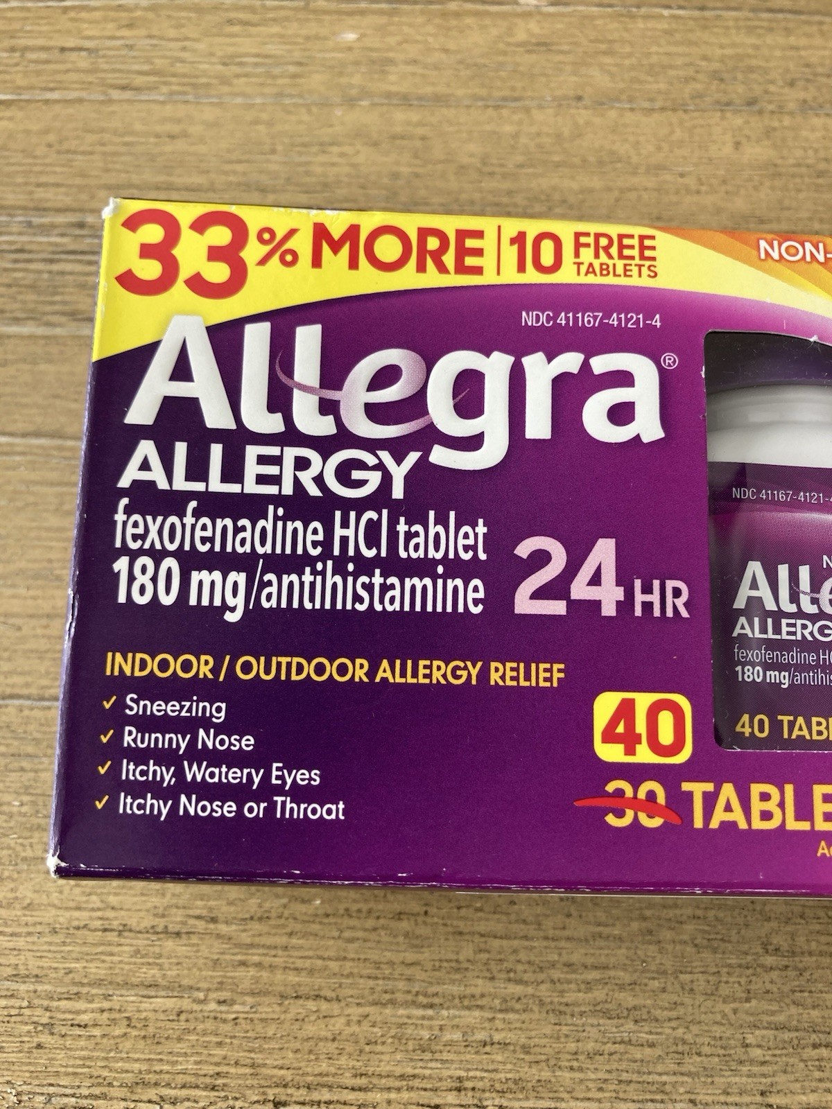 2 Allegra Allergy 24HR Fexofenadine HCL 180 mg /Antihistamine 40 Ct Exp: 10-2025