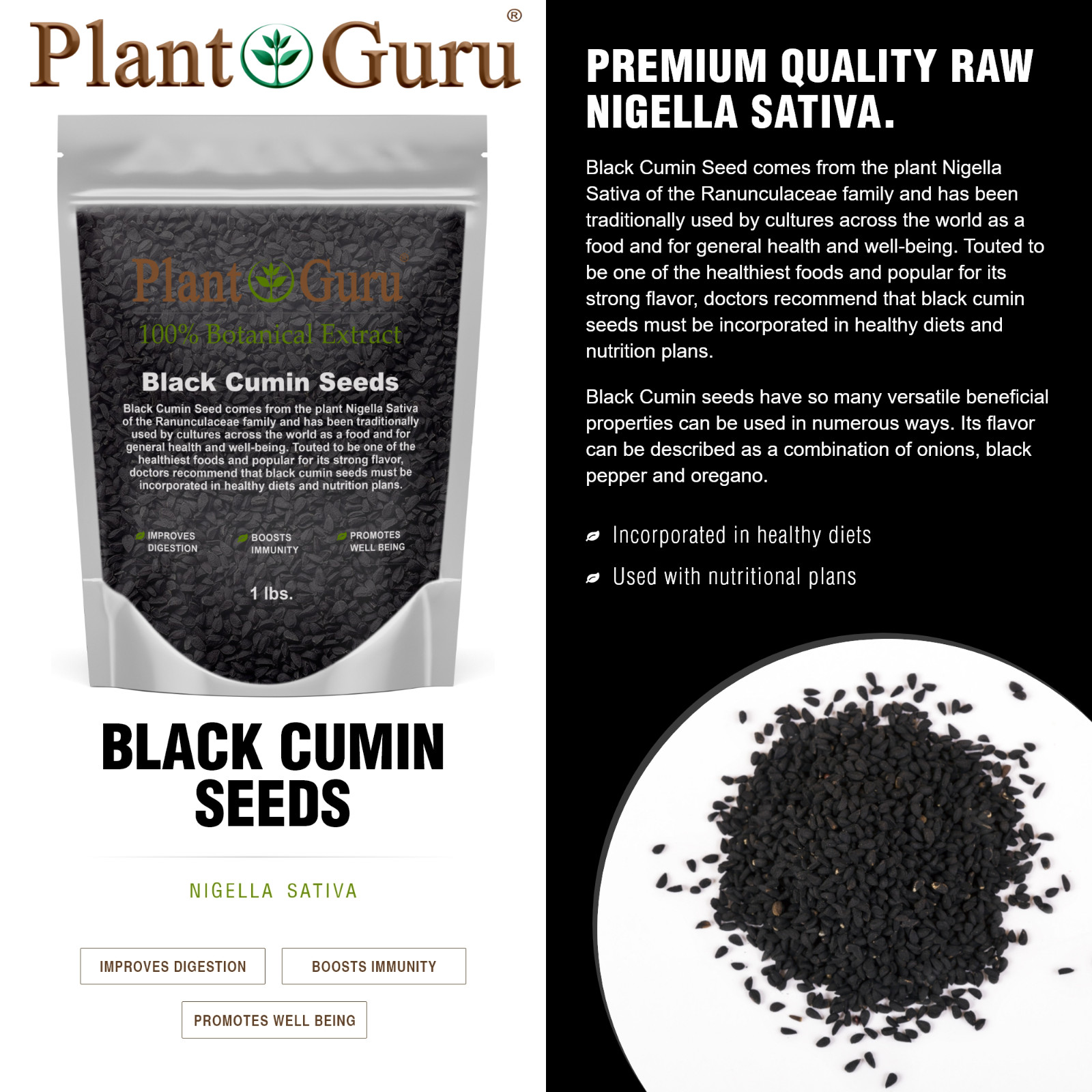 Black Cumin Seeds 1 lb. Whole NIGELLA SATIVA Kalonji Herb Comino Negro Bulk