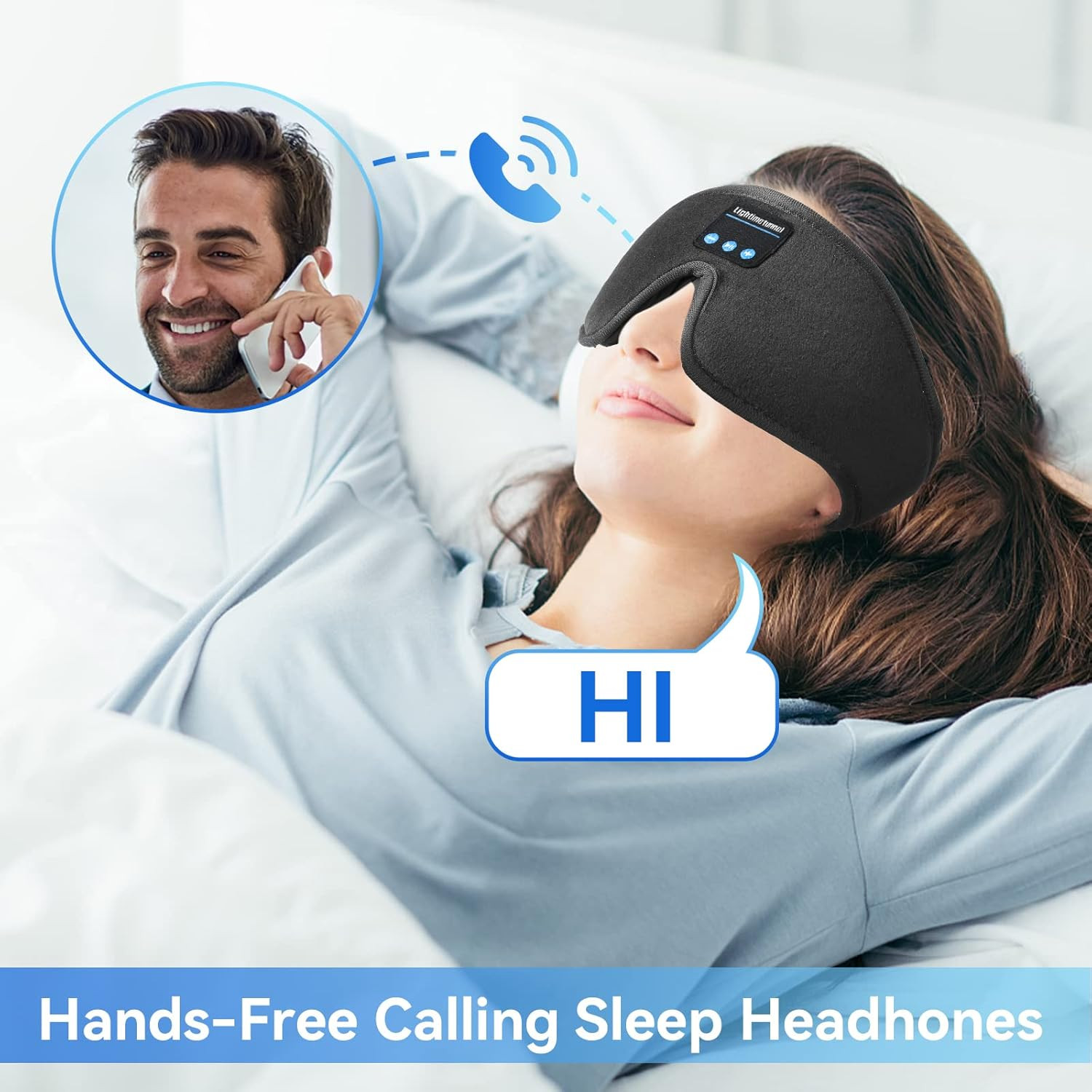 Sleep Headphones, Bluetooth 5.0 Wireless 3D Eye Mask, Lightimetunnel Washable Sl