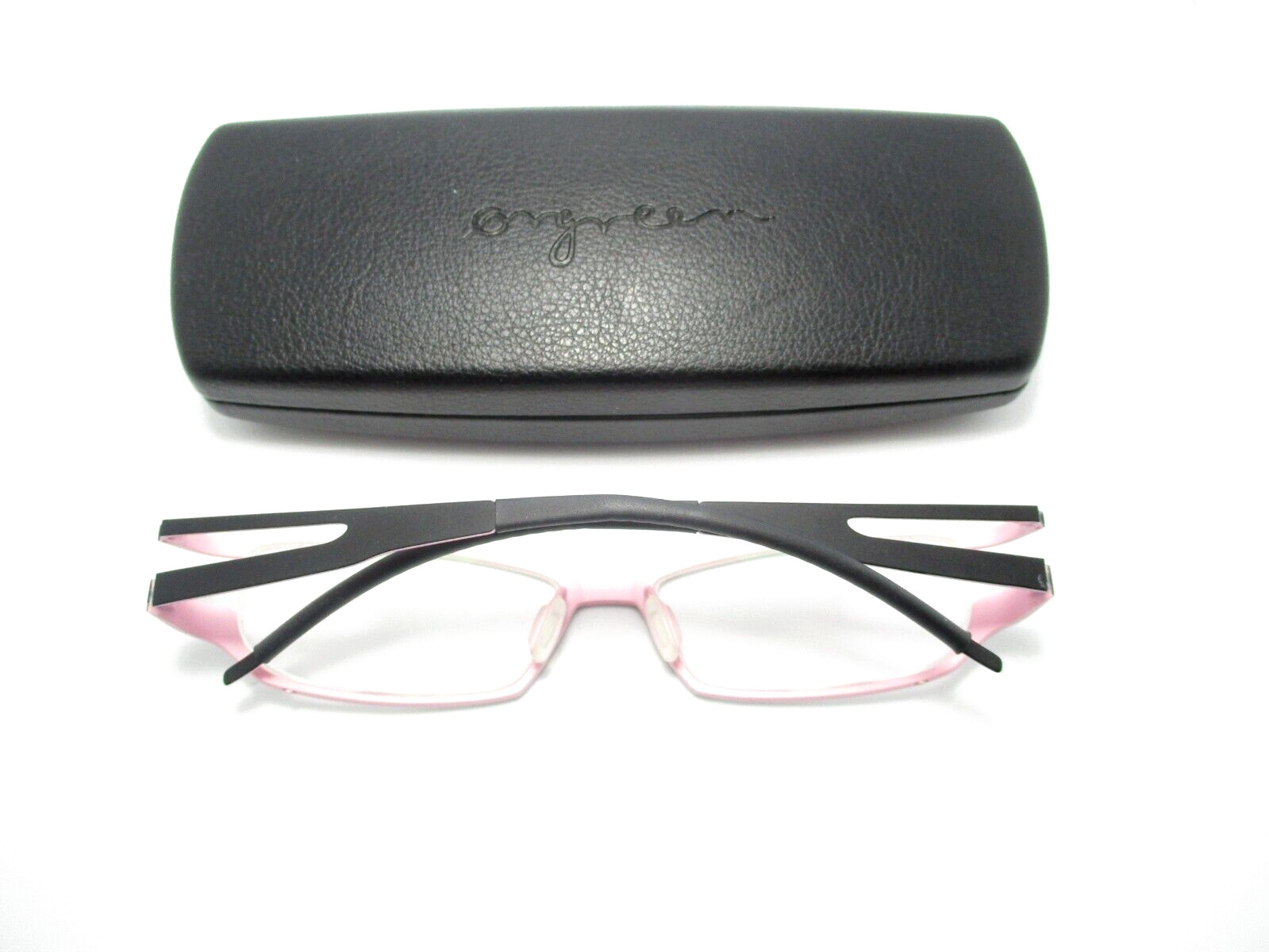 ORGREEN PUSSYCAT 1M/36M Eyeglasses Black Pink Titanium Frame W/ Case 53mm
