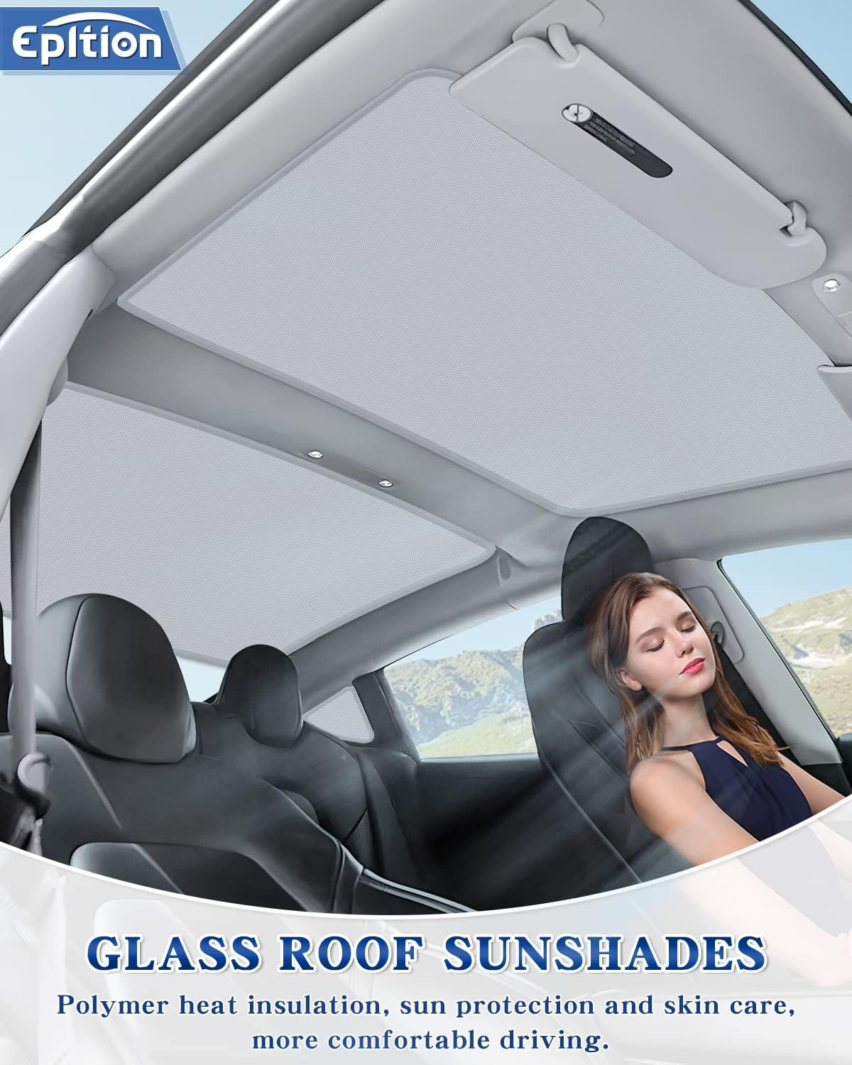 White Sunshade Roof Sunroof Cover Waterproof Sunshade – Fits 2020-2026 Tesla Mod