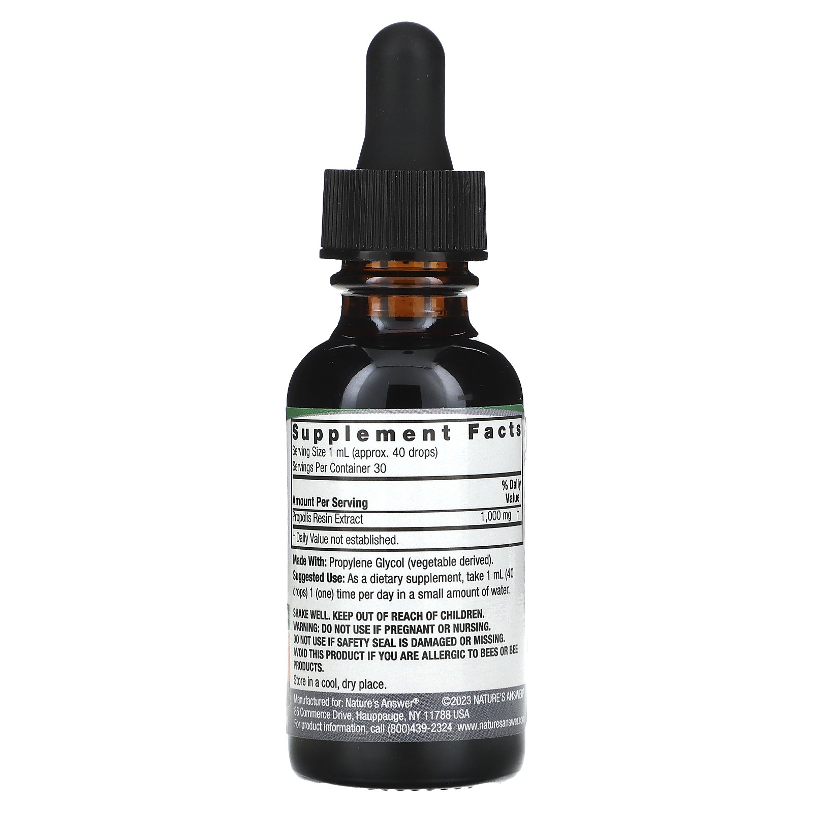 Nature s Answer Propolis 1,000 mg 1 fl oz 30 ml Alcohol-Free, Gluten-Free