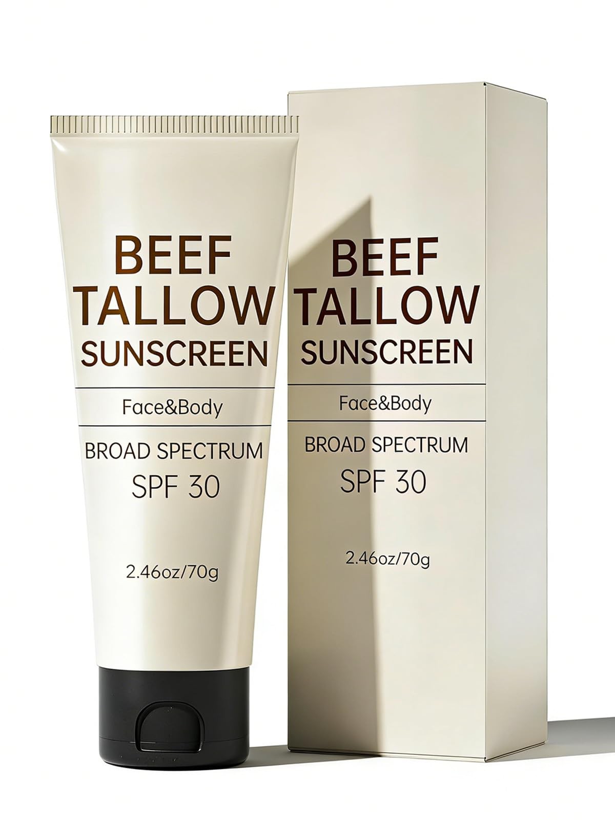 Tallow Sunscreen, Sunscreen for Face, SPF30 Natural 2.46 Ounce (Pack of 1)