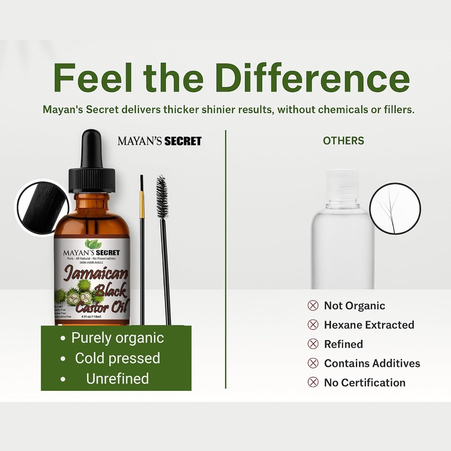 Premium Jamaica Black Castor Oil for Eyelashes, Eyebrows,Hair Growth,Skin & Face
