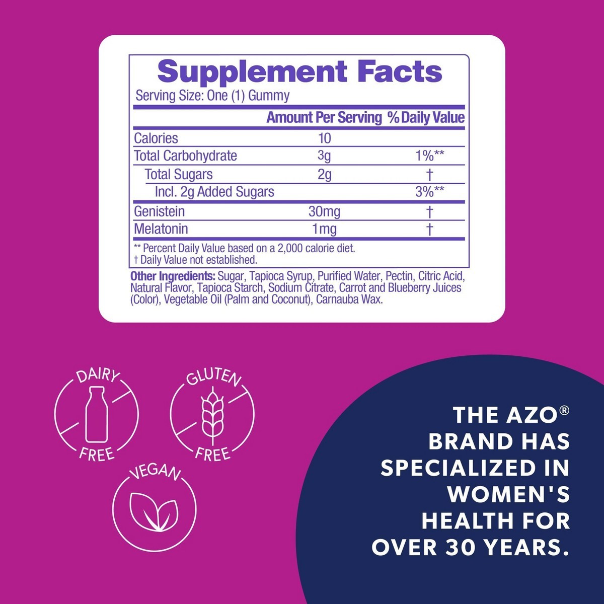 AZO Menopause Nighttime Vegan Multivitamin Gummies – 30ct
