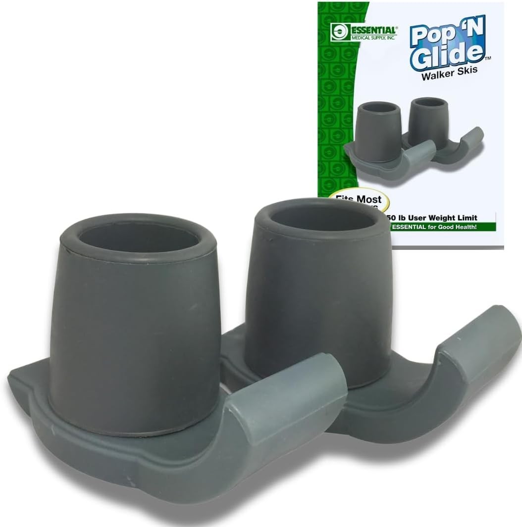 Pop & Glide Easy Use Walker Ski Glides for Indoor & Outdoor Mobility – 2 Pack